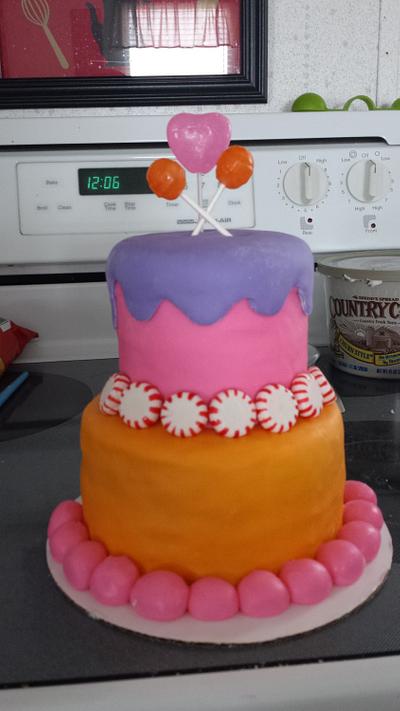 My first fondant covered cake - Cake by Ashton