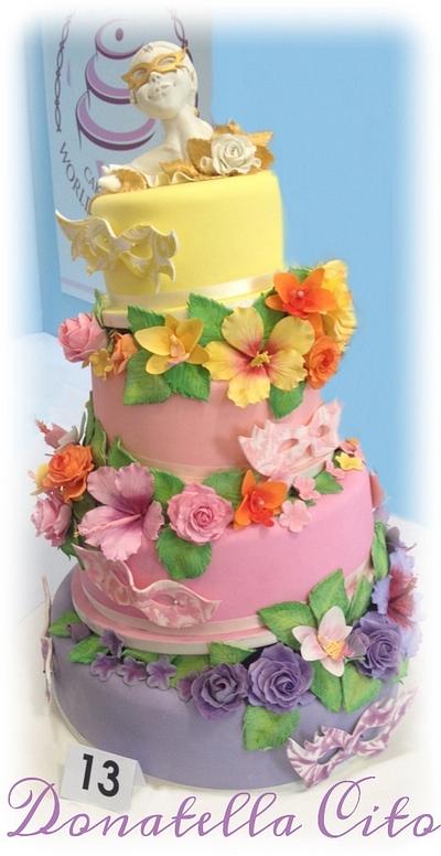 Masquerade and flowers cake  - Cake by DonatellaCito