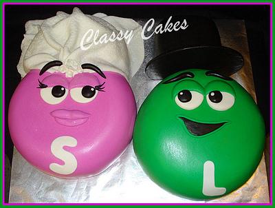 Mr. and Mrs. M&M - Cake by Classy Cakes By Diane
