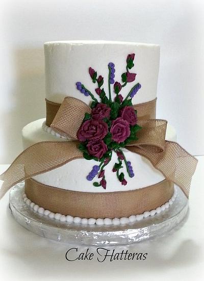 Burlap and Lace - Cake by Donna Tokazowski- Cake Hatteras, Martinsburg WV