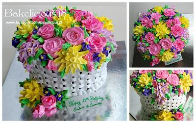 Spring Flower Basket - Cake by Bakelicious18