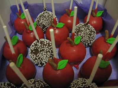 Apple Cake Pops - Cake by Taste of Love Bakery