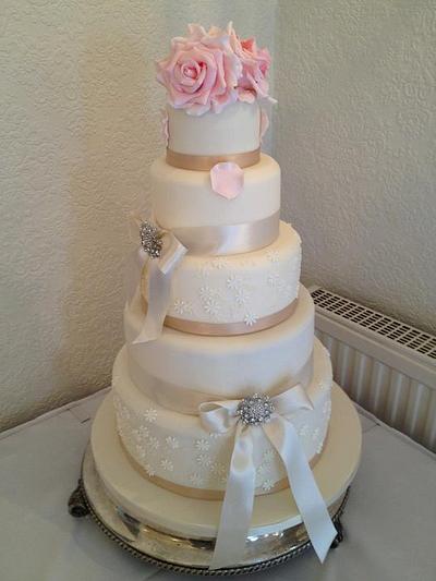 5 tier Rose Wedding Cake - Cake by EloiseCupcakeCompany