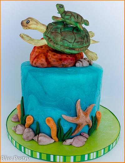 Mommy and Baby Sea Turtle - Cake by Bliss Pastry