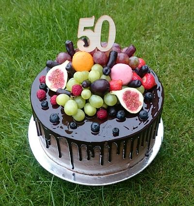 Chocolate birthday cake with fruits - Cake by AndyCake