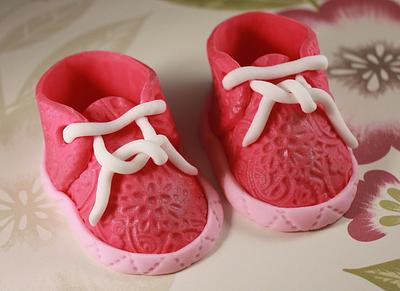 Pink Baby Booties - Cake by SweetSensationsLancs