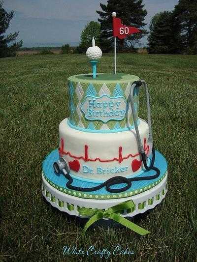 Golfing Doctor's 60th Birthday Cake & Cupcakes - Cake by Toni (White Crafty Cakes)