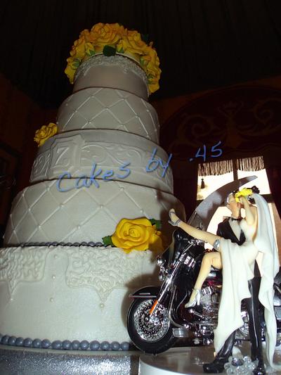 Sunshine & Motorcycle Wedding Cake - Cake by Cakes by .45