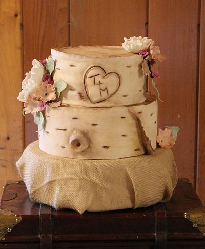 Birch bark wedding cake - Cake by Teresa Frye