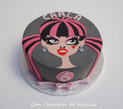 Tarta Draculaura - Técnica 2D o Puzzle en fondant - Cake by Florence Devouge