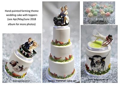Handpainted farming wedding cake - Cake by Lesley Marshall cake art
