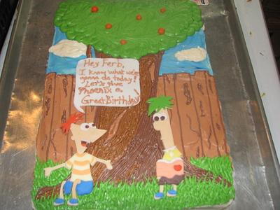 Phineas and Ferb Cake - Cake by Erika Lynn Cain