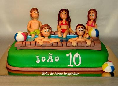 Birthday Party at the Pool Cake - Cake by BolosdoNossoImaginário
