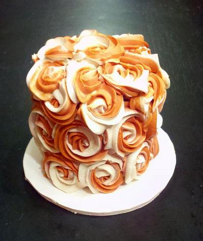 Burnt Orange Roses - Cake by Terri Coleman
