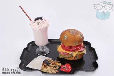 Fresh Meat Burger- Sugar Spooks 2017 - Cake by Joyce Marcellus