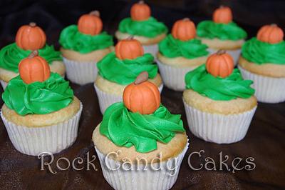 Pumpkin Topped Cupcakes - Cake by Rock Candy Cakes