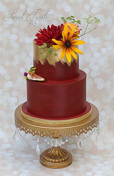 Burgundy Autumn - Cake by Joy Thompson at Sweet Treats by Joy