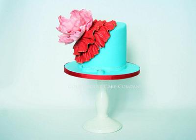 Peony and Ruffles - Cake by CourtHouse Cake Company