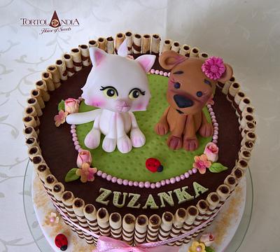 Sweet cat & dog - Cake by Tortolandia