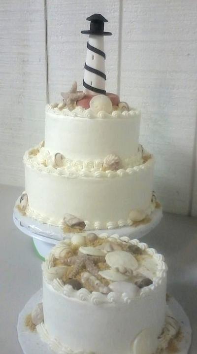 Cape Hatteras Wedding Cake - Cake by Donna Tokazowski- Cake Hatteras, Martinsburg WV