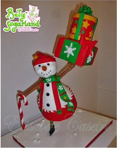 Snowman delivers Christmas presents - Cake by Bety'Sugarland by Elisabete Caseiro 