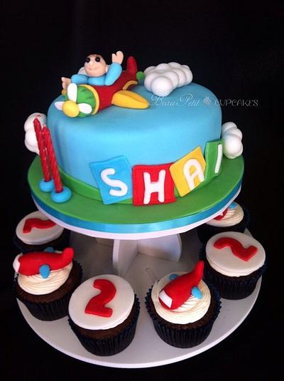 "Shai" - A little pilot who turned 2 - Cake by Beau Petit Cupcakes (Candace Chand)