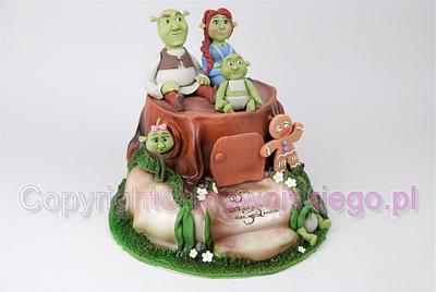 Shrek family cake / Tort ze Shrekiem i jego rodzinką - Cake by Edyta rogwojskiego.pl