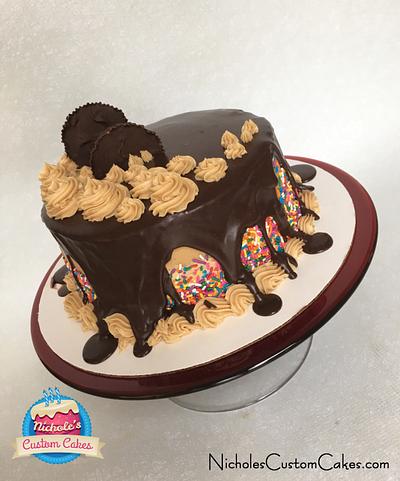 Peanut Butter Drip Cake - Cake by NicholesCustomCakes