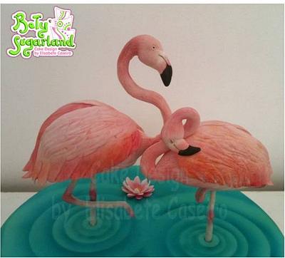 Flamingos Cake - Cake by Bety'Sugarland by Elisabete Caseiro 