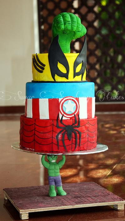gravity defying super hero theme cake - Cake by sivathmika