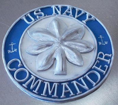 Navy cake topper - Cake by Anchored in Cake