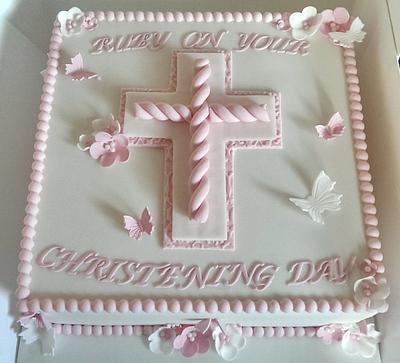 stunning christening cake - Cake by Tracycakescreations