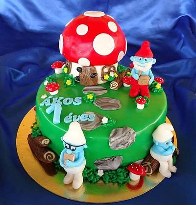 Smurfs cake - Cake by Gabicakes