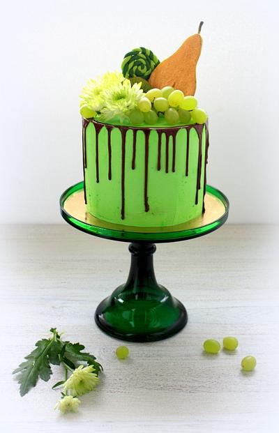 greenery cake with gilded pear - Cake by Anastasia Krylova