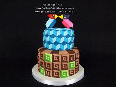 Geometric Love Cake - Cake by Cakes By Kristi