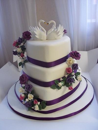 Heart Shaped Wedding Cake - Cake by Bev