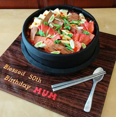 Kimchi jjigae bowl cake - Cake by Michelle Chan