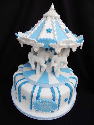 Carousel Christening cake - Cake by Elizabeth Miles Cake Design