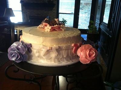 Rose Petal Baby Shower Cake - Cake by Jessica