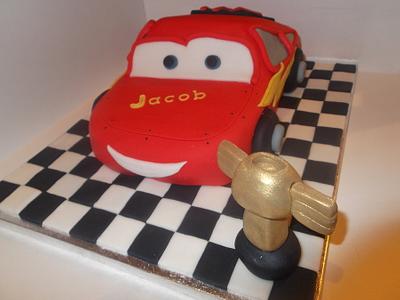 Lightening Mcqueen & Piston cup  - Cake by Tracey