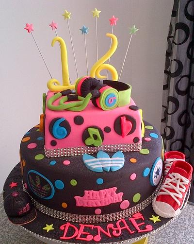 Neon themed cake - Cake by CupCake Garage