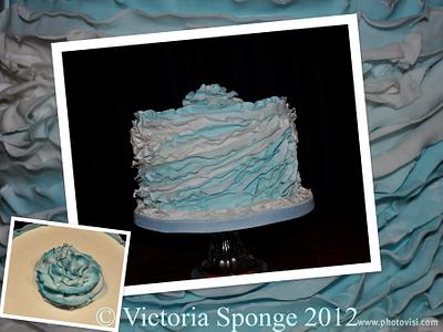 Blue ruffle - Cake by Victoria Forward