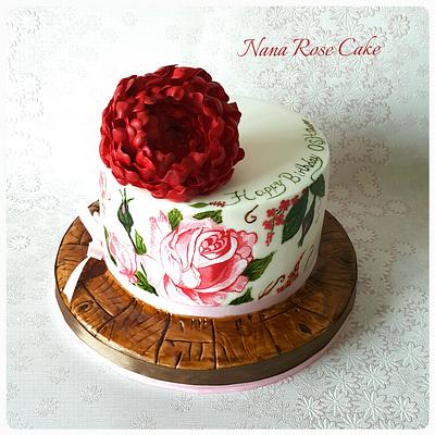 Red Peony  - Cake by Nana Rose Cake 