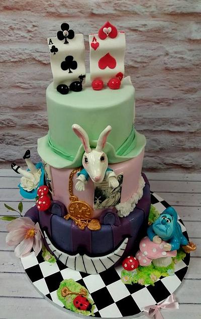 Alice in Wonderland - wedding cake - Cake by tortytamary