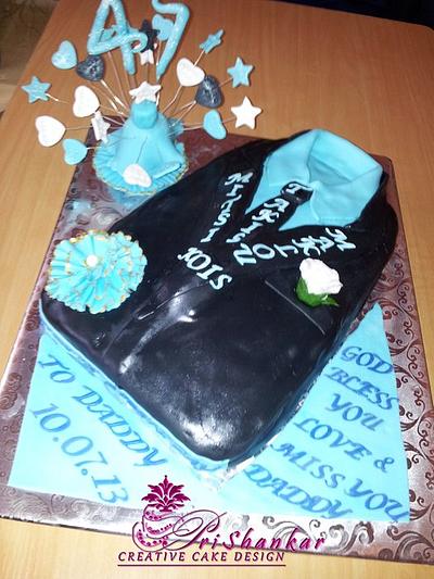  Blue Black Shirt and Suit  - Cake by Mary Yogeswaran