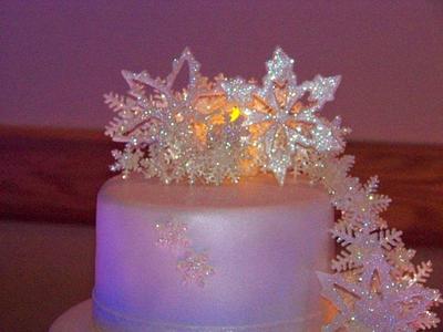 snowflake wedding cake - Cake by Cindy Gleason