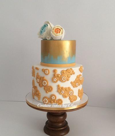 Gold anniversary cake - Cake by Couture cakes by Olga