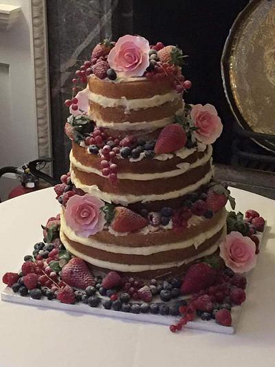 Naked wedding cake  - Cake by yvonne