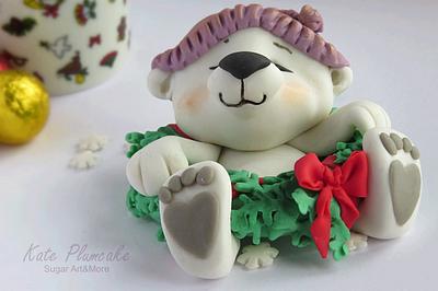 Christmas polar bear cub - Cake by Kate Plumcake