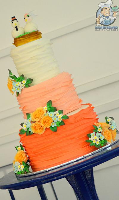 1st Ombre wedding cake! - Cake by Xavier Boado